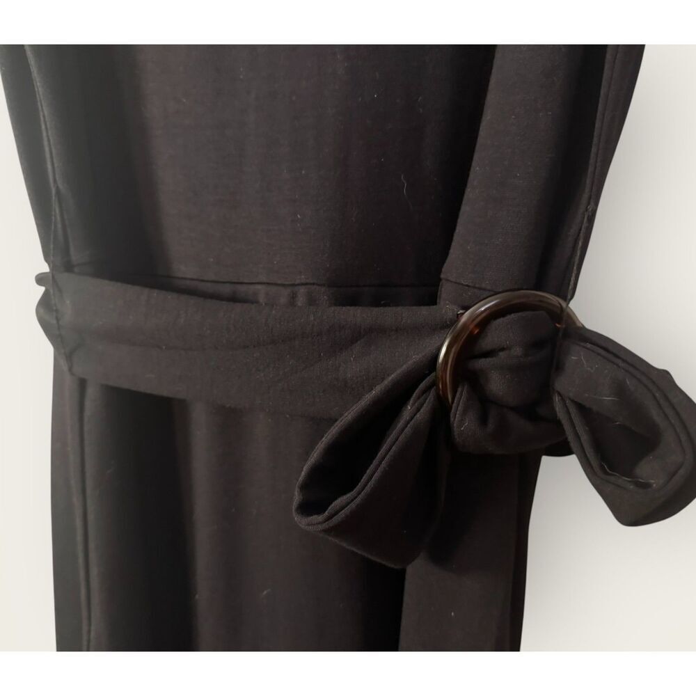 LOFT Plus NWT Dress sz16 Black Knee High Sleeveless Belted Stretch Knit Career - Picture 9 of 15